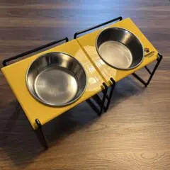 ステンレスボウル　折り畳みスタンド　えさ台　皿　腰痛防止　シニア　キャンプ　介護