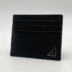近年！未使用級✨ PRADA カードケース ミニ財布 黒 レザー トライアングル