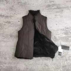 未使用品 上質 定価5万 MASABARDO シルク 毛皮 リバーシブル ベスト