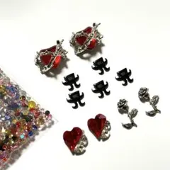 浜崎あゆみ Aマーク バラ Vカット 合金 セット【ネイルパーツ】