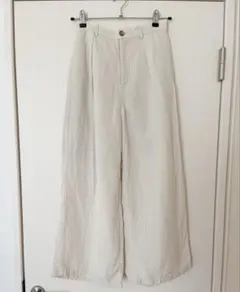 GU　リネンブレンドワイドパンツ　M