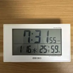 SEIKO デジタル置時計 電波時計 温湿度計