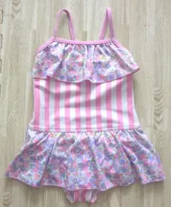 フリル付きストライプ水着 110サイズ