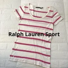 Ralph Lauren Sport 半袖Tシャツ XS 白/ピンクストライプ