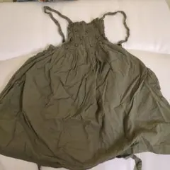 ☆オリーブグリーン シャーリング ノースリーブ トップス　bonton 3のサムネイル