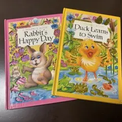 洋書、児童書、絵本 Rabbit's Happy Day 他1冊