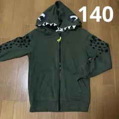 【72】H&M 134/140 恐竜パーカー　長袖