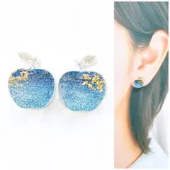 Mag jelダークネイビー12mmりんごピアス/イヤリング