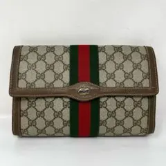 【良品】 GUCCI オールドグッチ シェリーライン GG クラッチバッグ w8