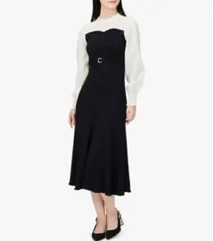 【美品】ジルバイジルスチュアート ブラウスドッキングワンピース FR ブラック