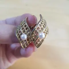 イヤリング 本真珠 ゴールド 金