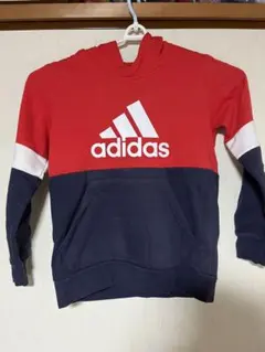 kids adidas フード付きパーカー 赤/紺　160センチ