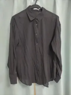 GU　シアーシャツ　オーバーサイズSサイズ　ダークグレー