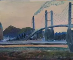 水彩画 旭橋の風景 原画 - メルカリ