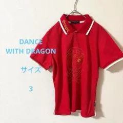 DANCE WITH DRAGON レディース ポロシャツ 赤 スカル刺繍