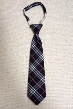 チェック柄 ネイビー 調整可能 制服ネクタイ