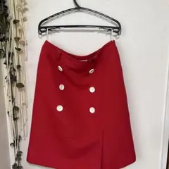 クレージュ　レッド タイトスカート ダブルボタンのサムネイル