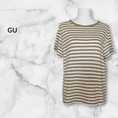 GU 半袖ボーダーTシャツ ベージュ ホワイト XLのサムネイル