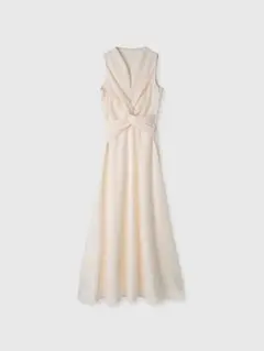 anuans ツイストギャザーワンピース　白　ecru