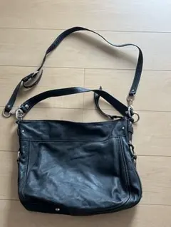 ⭐︎COACH コーチ　ブラックレザーショルダー　ハンドバッグ