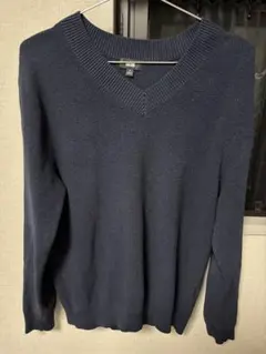 【ユニクロ】ネイビー Vネック セーター【送料無料】
