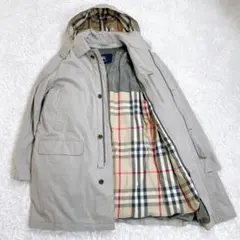 バーバリーロンドン ダウンライナー付きコート ノバチェック グレー XL