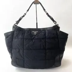 高級＊プラダ ワンショルダーバッグ ボンバー キルティング ナイロン 黒