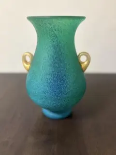 岩田ガラス 葉型ガラス皿 30cm フロスト仕上げ 飾り皿 希少 未使用品