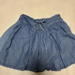 デニム キュロットスカート レースアップ