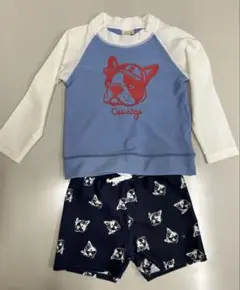 petit main ラッシュガード＋水着セット フレンチブルドッグ 90cm