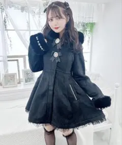 MARS ビジューリボンロングコート ブラック ファー MARS ❤︎マーズ on X: 