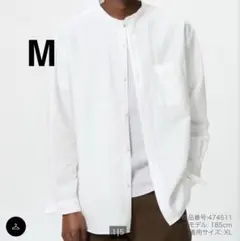 コットンリネンスタンドカラーシャツ　ユニクロ