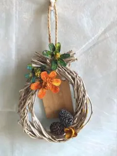 ハンドメイド　ミニリース　自然素材 　表札