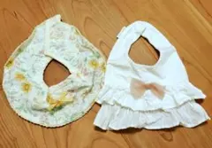 ベビー用花柄スタイ　リボン付スタイ 50-80