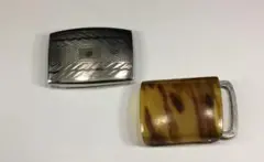 当時物　ジャンク　べっ甲　ステンレス　バックル　ビンティージ　日本製