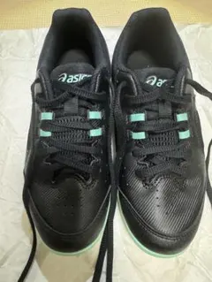 ASICS スパイク シューズ ブラック ミントグリーン　砲丸投げ　投てき24㎝のサムネイル