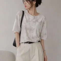 SENSE OF PLACE タイダイTシャツ グレージュ　オーバーサイズ 半袖のサムネイル