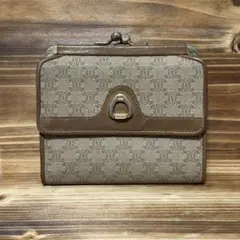 90s CELINE セリーヌ 三つ折財布 がま口財布 マカダム ロゴ