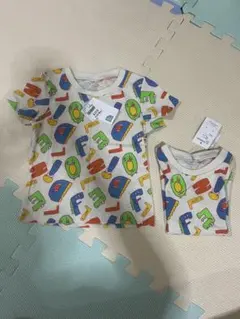 新品タグ付き/90cm/西松屋/綿100/半袖Tシャツ/双子/2枚セット
