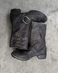 UNDERCOVER 04AW BUT期 フロッキーダメージ加工ロングブーツ - メルカリ