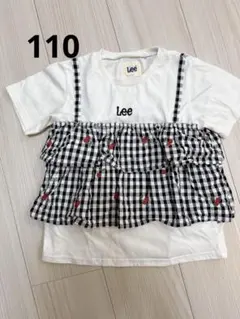 Lee さくらんぼ柄 ギンガムチェック Tシャツ 110cmのサムネイル