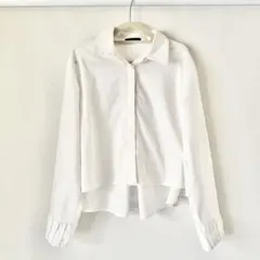 バーニーズニューヨーク ホワイト長袖シャツ ギャザー入り