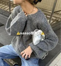 feepur メランジジャガードカラービッグニット