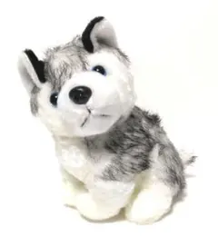 昭和レトロ アルファ社 ぬいぐるみ ハスキー 子犬 当時物 ヴィンテージ