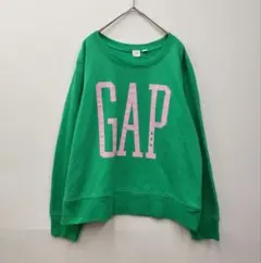 GAP ロゴ スウェット プルオーバー グリーン