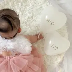 ハーフバースデー　ハーフフルーツ　1/2 誕生日飾り付け　風船　ハート　バルーン