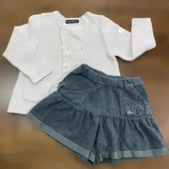 カーディガン 襟 ピンク