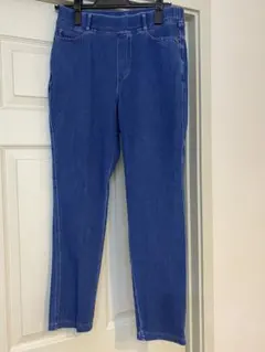 ウエストゴム デニムパンツ ブルー Lのサムネイル