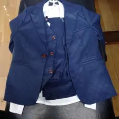 全セットネイビー スーツ・ブレザー・パンツ・Yシャツ 130cm
