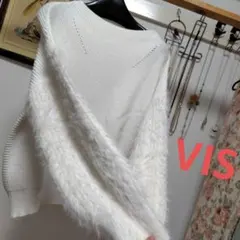 VIS★ホワイト★ニット★ボリュームスリーブ★ふわふわ★フリーサイズ